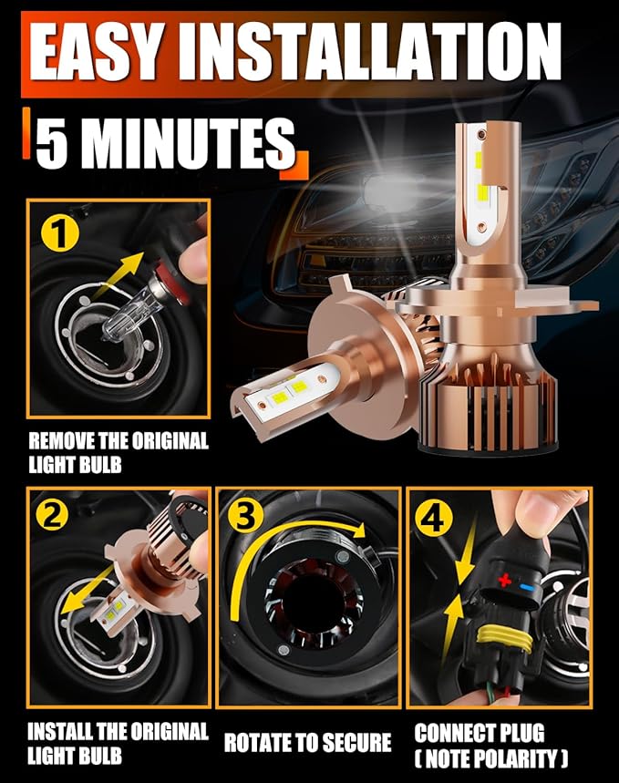 Compatible for Toyota Tundra 2000 2001 2002 2003 2004 2005 2006 2014 2015 2016 2017 2018 2019 2020 2021 Hi/Lo Dual Beam Light bulb,12V 55W 6000K,Pack of 2