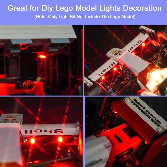 1X6 LED Lighting Kit, Compatible with Lego and All Major Brands, USB Powered DIY Lights Accessories (Red)
