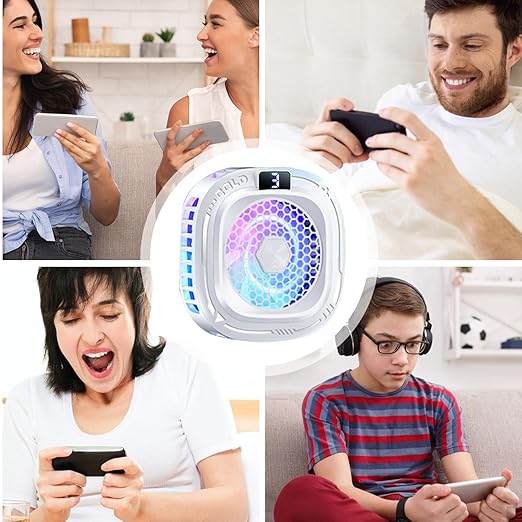 Phone Cooling Fan,10W Magnetic Heatsink - 3-Level Smartphone Cooling Fan with RGB Light,for Game Live Streaming Video Filming