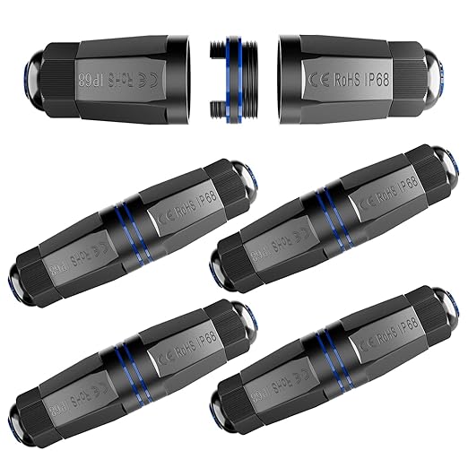 VCELINK IP68 Blank Waterproof RJ45 Coupler Box Interchangeable, Outdoor Keystone Module Cover, Compatible with RJ45/HDMI/Speaker/Coaxial/RCA Keystone, 5 Pack
