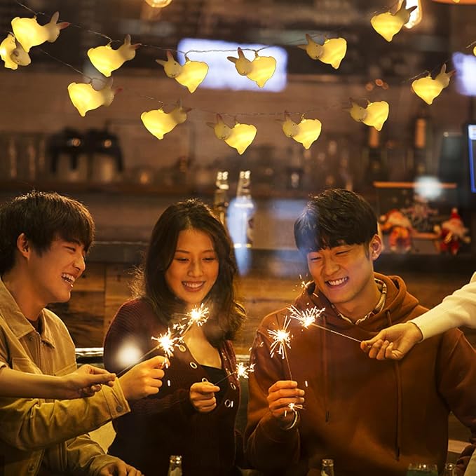 Ciieeo 1set Cartoon String Lights Lovely Rabbit Decoration Lighting Led Decorative Lamps for Easter Warm Lights for Ktv Bar and Mall Celebrations