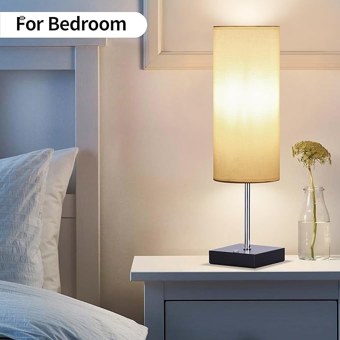 18Inch Cordless Lamp Table Lamps set of 2, 5000mAh Rechargeable Beside Table Lamp for Living Room, 2700K Battery Operated Small Bedroom Desk Lamp for Night Stand White Shade for Home（Bulb Included）