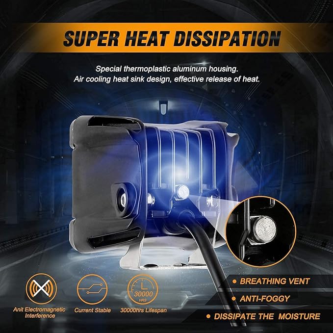 Auxbeam FA Series 3 Inch LED Cubes with DRL 2 Modes Spot Beam Offroad Lights 20W Driving Spotlights A-Pillar Ditch Lights for 4x4 Truck Car ATV Motorcycle, Pair