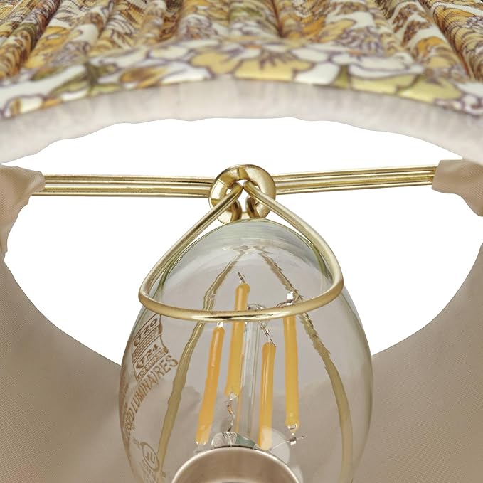 Springcrest Nelle Yellow Floral Cottage Core Pleated Shade 3.5x6x5 (Clip-On) - Springcrest
