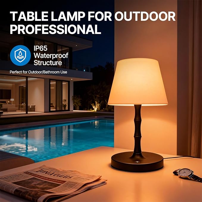 Waterproof Rechargeable Battery Driven Light, Suitable for Offices, bedrooms, Children's Sleep, courtyards, Camping, Restaurants and Other Places, LED Night Light (Black)
