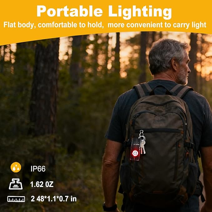 BORUIT EV25 Mini Flashlight with Clip, Small Flashlights Powerful 650 Lumens Bright, USB C Rechargeable - EDC Keychain Flash Light with Magnetic, Red and Green Blue Lights for Home Camping Running