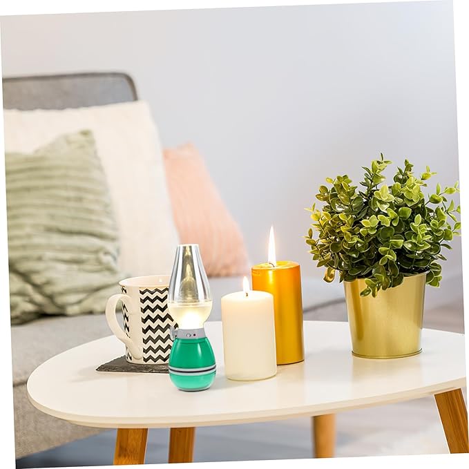 NUOBESTY Vintage Rechargeable Table Lamp LED Light Portable Retro Oil Lantern for Camping and Home Decor Dimmable Brightness Battery Operated Random Color