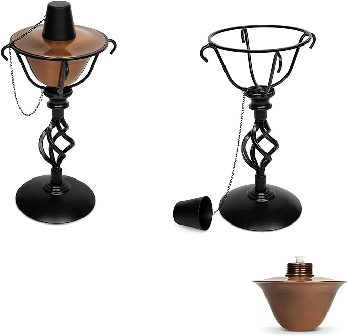 BIRDROCK HOME Outdoor Torches - Durable Construction, Modern Design, Weather Resistant, Citronella Oil Compatible, Ideal for Backyards, Patios, Pathways - Decorative Copper, 2 Pack