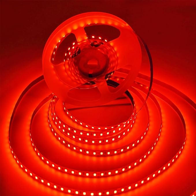 SUYOOULIN LED Strip Lights, AC 110V -130V 16.4ft/5m SMD 2835 600 LEDs Light Strips, 15000LM Flexible Waterproof IP68 LED Ribbon for DIY Christmas Home Indoor Outdoor Decor(Red)