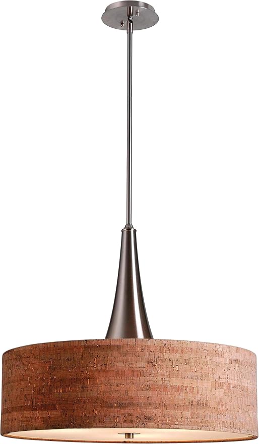 Kenroy Home 93013BS Bulletin 3-Light Pendant, Brushed Steel