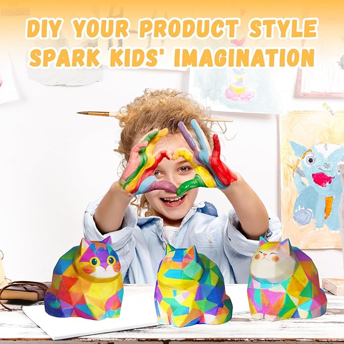 Paint Your Own Cat Lamp Kit, Arts and Crafts for Kids Ages 8-12, Arts and Crafts for Kids 4-6, DIY Fat Cat Night Light Gifts for Girls, Art Supplies for Teens Girls Boys Birthday Ages 3 4 5 6 7 8 9+