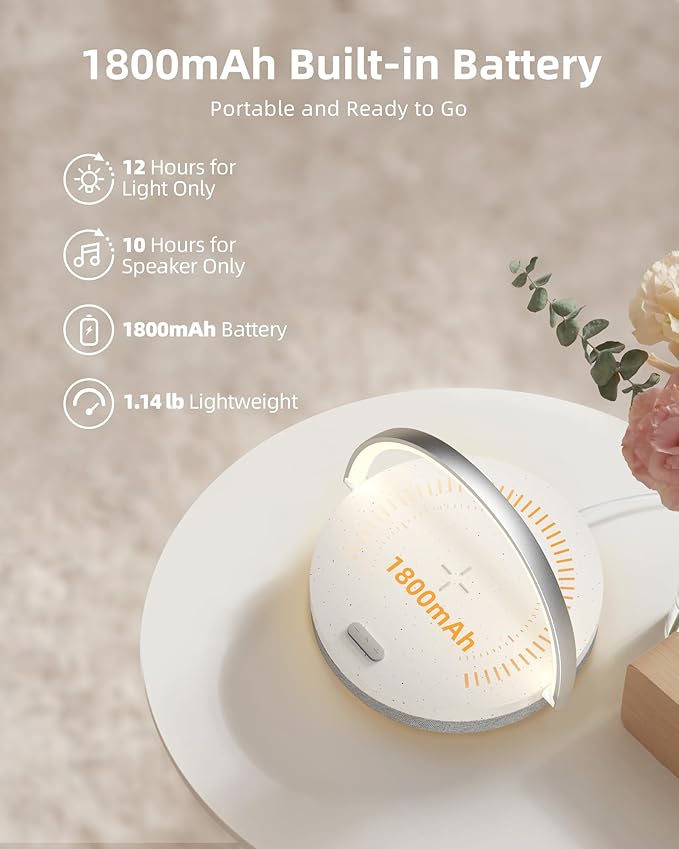 EZVALO Gifts for Women, 4-in-1 Bluetooth Speaker, Bedside Lamp with Wireless Charger, Dimmable Night Light and Phone Holder, Birthday Gifts for Teens, Families and Friends