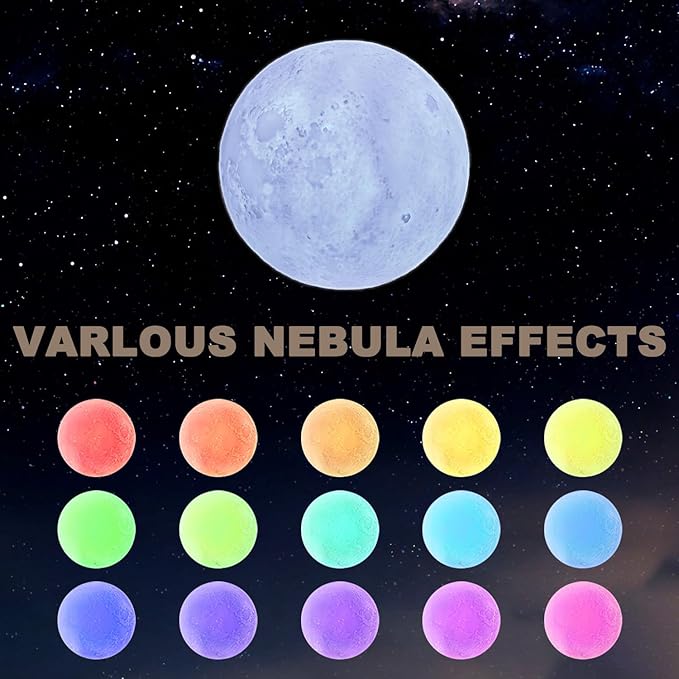 Moon Lamp Upgrade 16 Colors, Moon Light Gifts for Girls Boys Kids Women Birthday, Teen Gifts Trendy Stuff, Cool Astronomy Gifts, Shelf Decor, Remote & Touch Control Moon Night Light, Diameter 4.8 inch