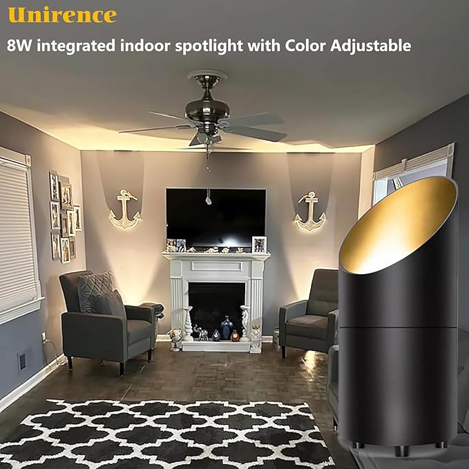 Uplights Indoor LED Spotlights 8W 2700K-6500K White Color Adjustable Desktop Corner Accent Floor Can Uplighting for Plant Picture Living Room with 5.9 FT Plug Cord and Foot Switch