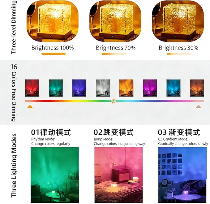 Ocean Wave Projector Light with Bluetooth Speaker, 16 Colors LED Mood Lamp, Music Sync Night Light for Bedroom, Plug-in Atmosphere Lamp for Home Party, Gift for Kids Adults