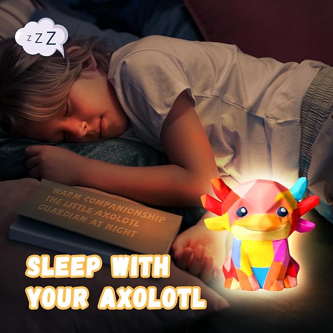 Paint Your Own Axolotl Lamp Kit, Arts and Crafts for Kids Ages 8-12, Arts and Crafts for Kids 4-6, Axolotl Night Light Painting Kit for Kids, Art Supplies for Girls Boys Birthday Ages 3 4 5 6 7 8 9+