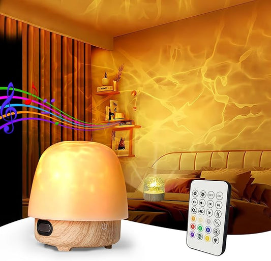 Galaxy Projector Light, Ocean Wave Projector Light with Bluetooth Speaker, 16 Colors Mushroom Lamp with Remote Control, Star Projector Cordless for Kids, Room Decor, Bedroom, Party, Gift