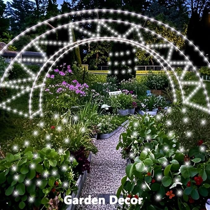 QITONG 4 Pack White Solar Christmas Lights, Each 33ft 100 LED Fairy Light Outdoor Waterproof, 8 Modes Silver Wire Christmas Twinkle Lights