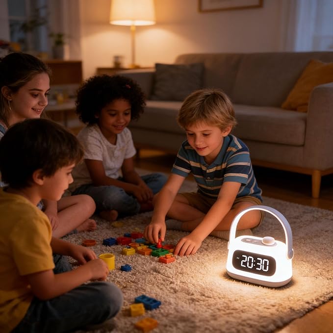 QANYI Kids Lanterns,Portable and Rechargeable Night Light for Kids Room with Dimmable and Clock Time, LED Camping Lantern Emergency Lights Hanging and Table Lamp for Home,Tent,Camp,Girls
