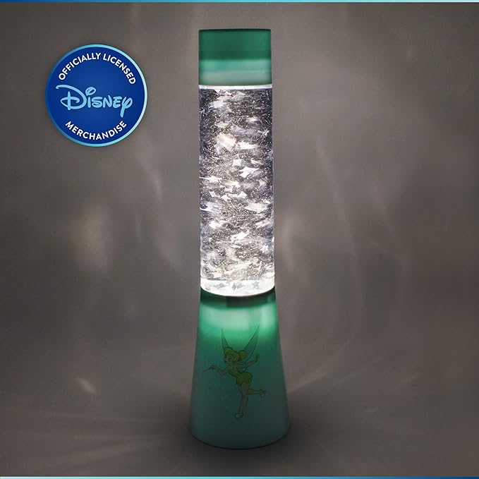 Disney Tinker Bell Glitter Flow Lamp Night Light, Bedroom Décor Mood Light, 35 cm