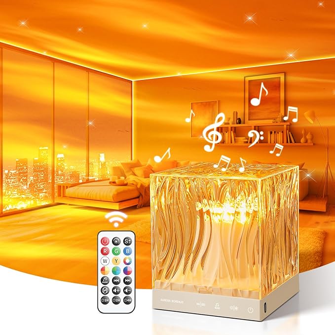One Fire Northern Lights Projector Christmas Gifts Teens,White Noise Sound Machine+18 Colors+Bluetooth Music+Remote Control Aurora Light Projector for Bedroom,Cool Things Relaxation Gifts for Women