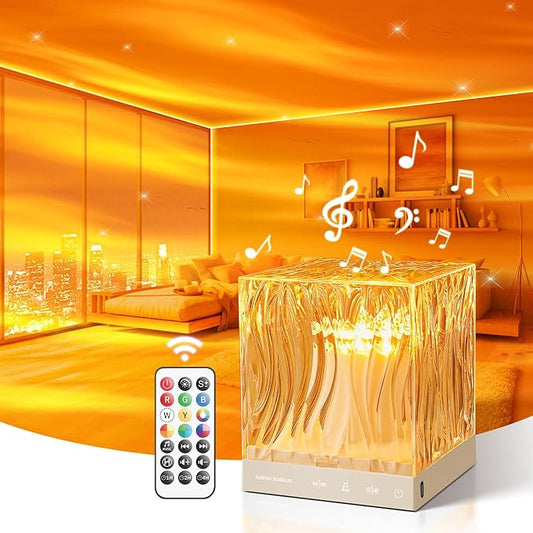 One Fire Northern Lights Projector Christmas Gifts Teens,White Noise Sound Machine+18 Colors+Bluetooth Music+Remote Control Aurora Light Projector for Bedroom,Cool Things Relaxation Gifts for Women