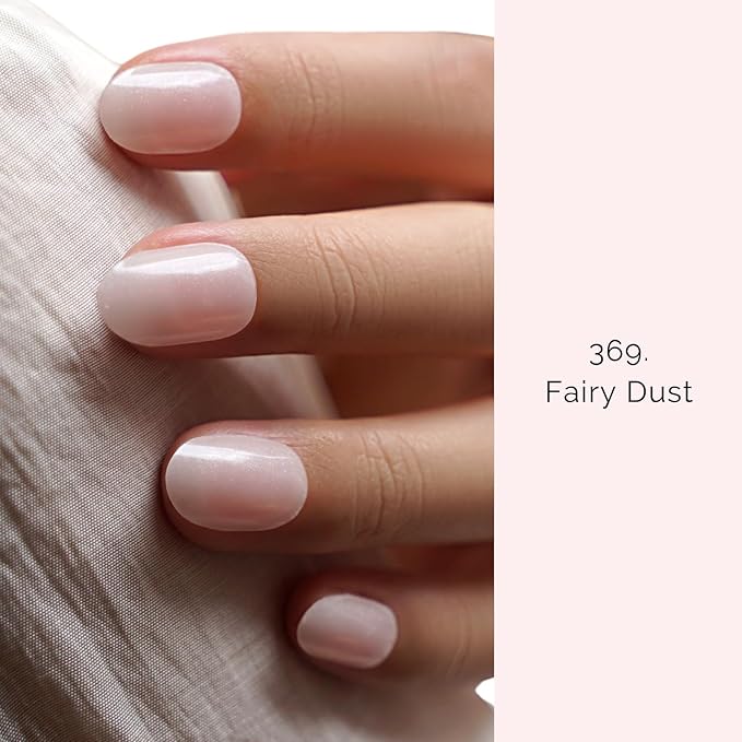 NAILOG 20 Pcs Clear Glitter Pink Gel Nail Strips - Extra Long Nail Wraps with Glossy Gel Finishing for Spring Summer, Fairy Dust