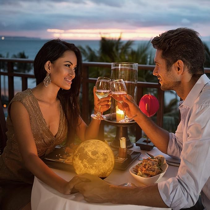 PeacePlanet Levitating Moon Lamp, Gift, LED Table Lamp, Levitate & Rotate in Air, Night Light, Touch Control, Adjustable Brightness, Gift for Girlfriend, Mom, Birthday, Anniversary.