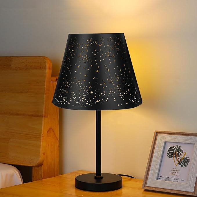Small Lamp Shade, ALUCSET Barrel Metal Etching Process Lampshade for Table Lamp and Floor Light, 6x10x7.5 inch, Spider