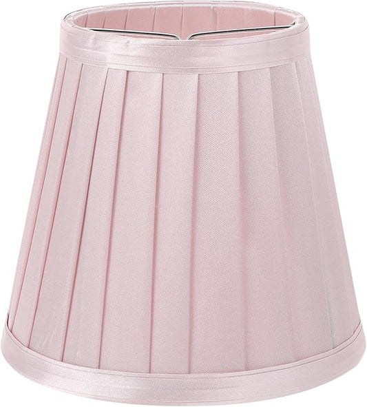 Beaupretty Clip On Lamp Shade, Small Pleated Lampshade, Pink Lamp Shade for Chandelier Table Lamp Decor