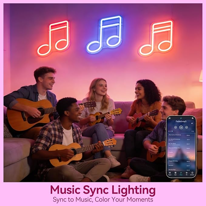 LED Neon Lights, 32.8FT RGB Neon Rope Lights App Control,IR Remote,Music Sync,IP67 Waterproof,Flexible DIY Design for Bedroom,Living Room,Gaming Room,Party,Outdoor,Christmas Decor