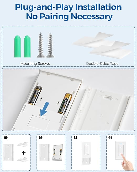 Remote Control Outlet Plug, WILAWELS Wireless Light Switch, On Off Remote Switch Outlet for Lights, Lamps, Home Appliance, 100ft RF Range, No Wiring, FCC Listed (2 Remotes + 1 Outlet) W05RC2106