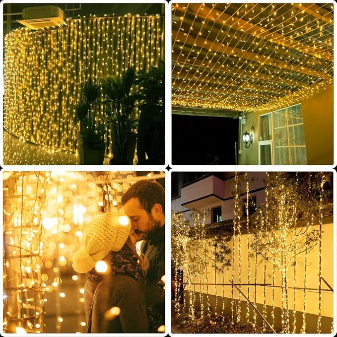 FULLBELL Christmas Lights, Fairy Lights Outdoor 66Ft 200 LED with Memory Modes Controller, Plug in Easter Decor Lights for Bedroom Party Wedding Garden Christmas Tree Indoor Outdoor Decorations