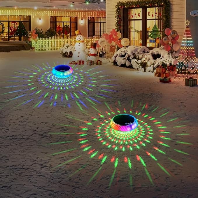 FirstE Solar Floating Pool Lights, 7.6" Dynamic Upper and Lower RGB Color Changing Floating Lights for Pool, IP68 Waterproof Solar Pool Light that Float Decor Hot Tub Party Wedding Pond Garden Yard