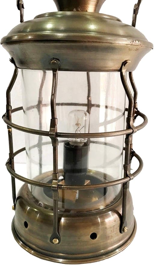 Antique Brass Lantern Electric Lamp Decorative Hanging Lantern Marine Ship Lamp Decor