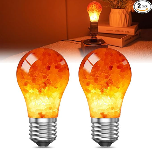 6W E26 Himalayan Salt Light Bulb, E26 LED Warm Amber 2200K Mood Lighting Night Light, Non Dimmable, E26 Stress Relief Light Bulb, Edison Screw Bulb for Home Decor, Bedroom Decor