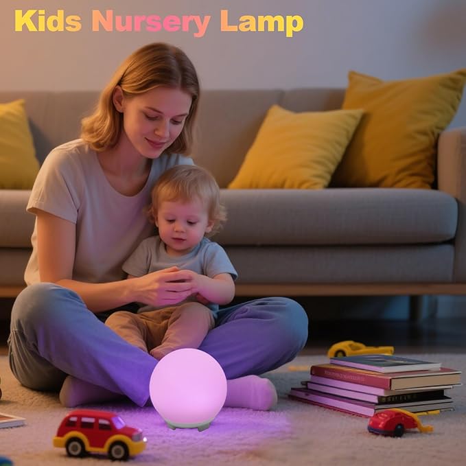 16-Color USB Rechargeable LED Ball Night Light with Remote, 4 Modes & 8 Brightness, 4.7 Inch Compact Mood Light for Bedroom, Parties, Holidays Shower,Party,Christmas Decor