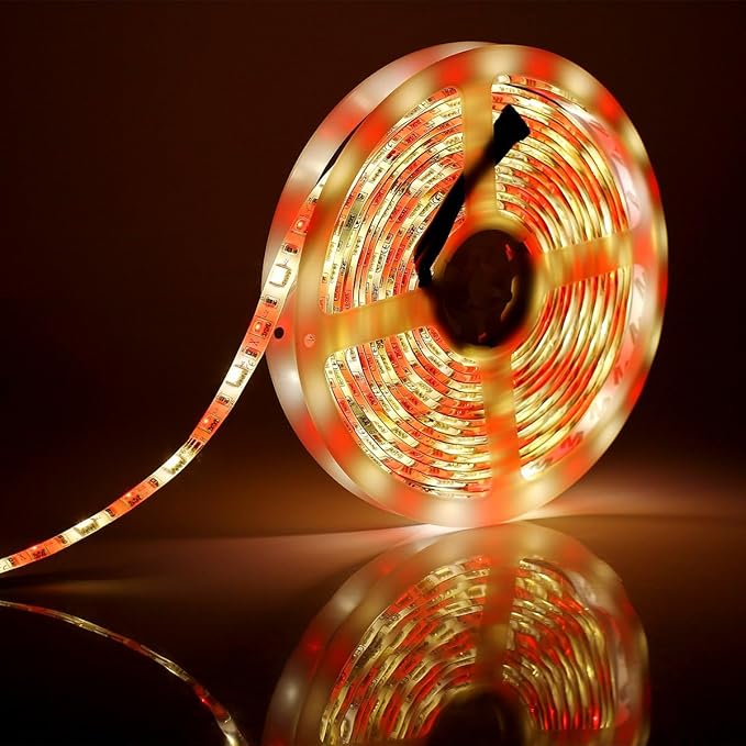 SUPERNIGHT RGBWW LED Strip Light IP65 Waterproof RGB Color Changing Rope Lighting with Warm White 3500K Color 16.4ft 300leds 5050 Tape Light (RGB + Warm White)