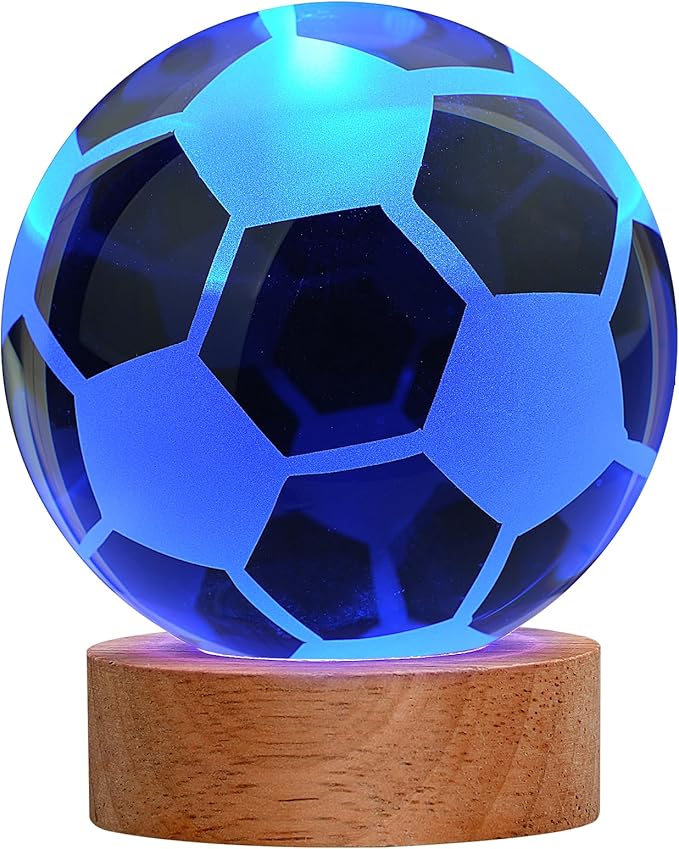 3D Soccer Ball Night Light, Soccer Lamp 16 Color Changing with Remote Control for Bedroom Decor, Ideal Cool Desk Decor Gift for Teens Boys, Football