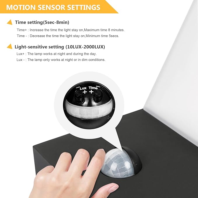 Lustrlach Motion Sensor Outdoor Light Fixtures Wall Mount,Exterior Wall Sconce, Porch Light, Garage Lights, Waterproof Motion Lights for Outside,Garden, Front Door