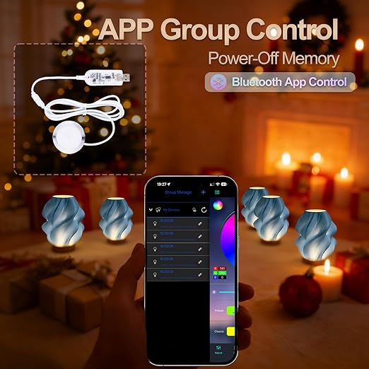 2Pack LED Lamp Kit 001 App Control for Bambu Lab 3D Printing, USB RGB LED Round Light with APP Cluster Control, DIY Lamp Making Kit for Craft Projects, Music Sync, 16M Colors, Memory Function (2)