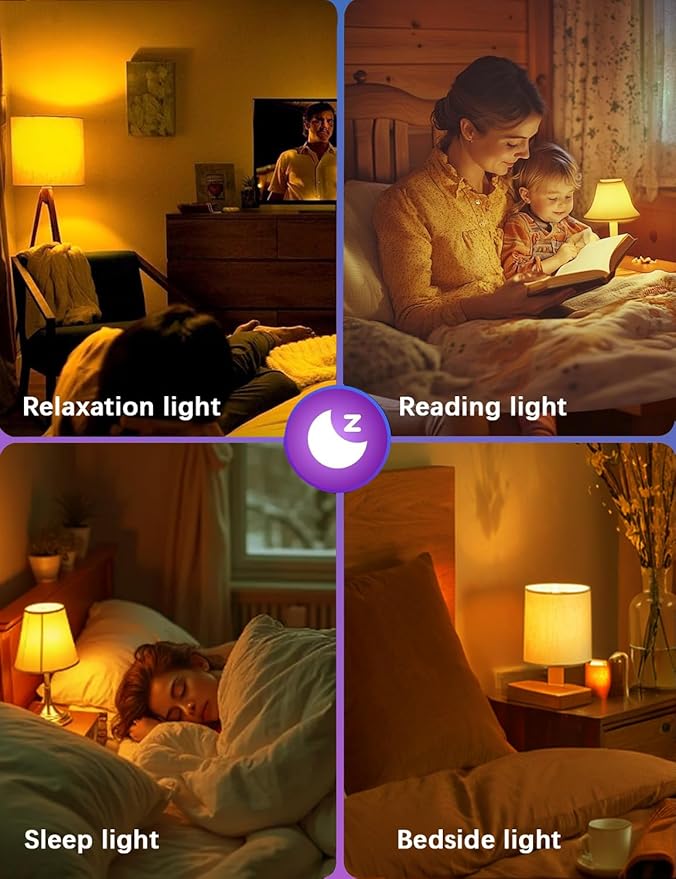 Amber Sleep Light Bulb Dimmable, Blue Light Blocking, A15 E26 1.5W 15 Watt Equivalent Dim Light Bulb, 1800K Warm Bulb for Healthy Sleep, Bedroom, Children's Room,4pack