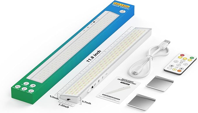 160LEDs Touch-Control Under Cabinet Lighting w/4000mAh Battery, Cordless Motion Sensor Under Counter Lights for Kitchen, Magnetic Rechargeable Closet Lights - 1Pack/White, 2025 Fall