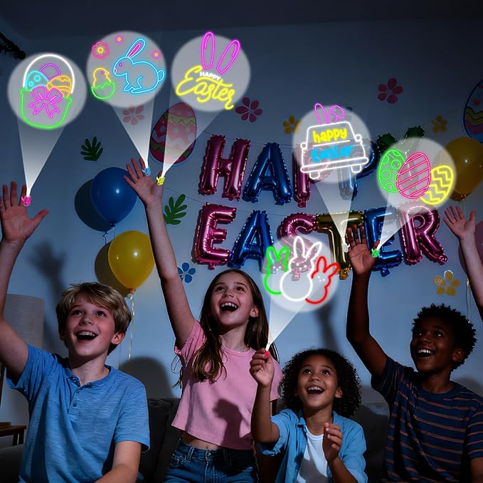 36Pcs Easter LED Finger Lights Bunny Egg Party Favors Glow in the Dark Light Up Finger Lights Themed s Bulk for Birthday Party Goodie Bag Stuffer Birthday Gifts Prize