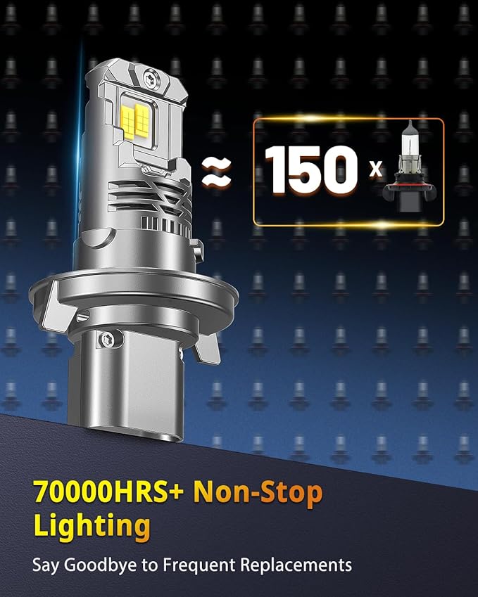 FAHREN H13 9008 Bulb, [2025 Upgraded & Brightest] 70000LM 1200% Brighter 1:1 Mini Size 9008 Fog Light, IP68 Waterproof Plug-N-Play, Tail Light Assemblies Pack of 2