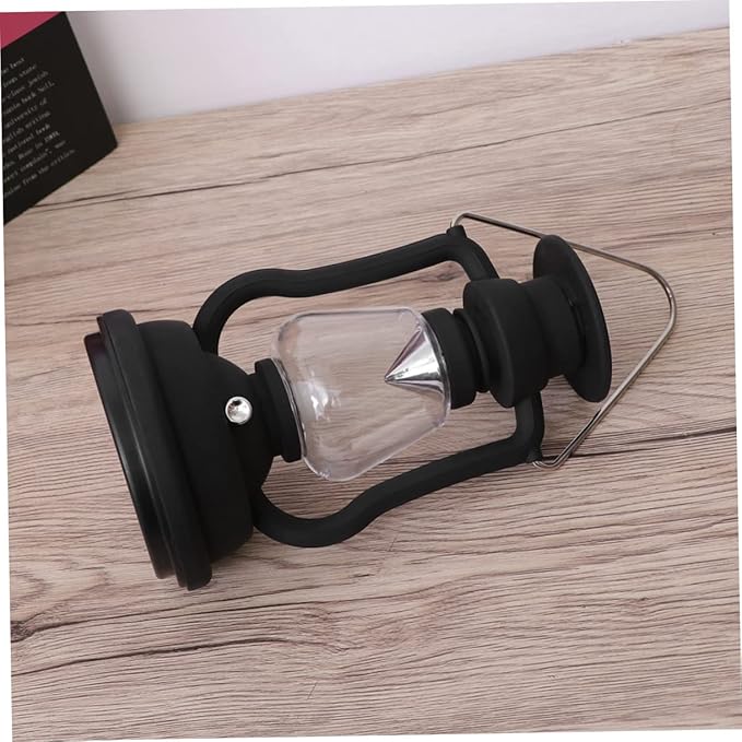 Mikinona USB Rechargeable Solar Retro Camping Lantern Portable Hand Powered Light for Hiking Emergency Multi Function Tent Light Black for
