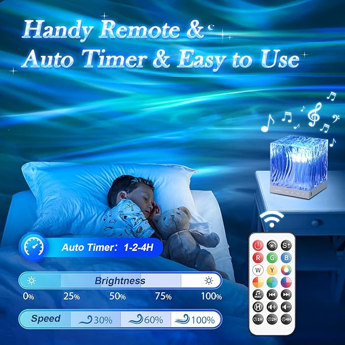 One Fire Northern Lights Projector Christmas Gifts Teens,White Noise Sound Machine+18 Colors+Bluetooth Music+Remote Control Aurora Light Projector for Bedroom,Cool Things Relaxation Gifts for Women