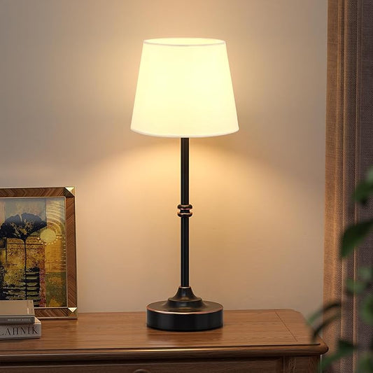 Kakanuo Rechargeable Cordless Table Lamp Bronze - 1 Pack 4000mAh Battery Operated Lamp, Touch Control Stepless Dimming, for Home Decor, Dining Table, Living Room, Bedroom