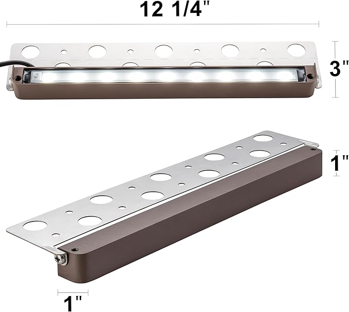 Low Voltage LED Step Lights 4 Pack, 12.25 Inch Landscape Lighting for Deck, Stairs & Pathway, 5CCT Adjustable 2700K-6500K, Waterproof Outdoor Retaining Wall & Paver Lights, 12V 5W High Brightness