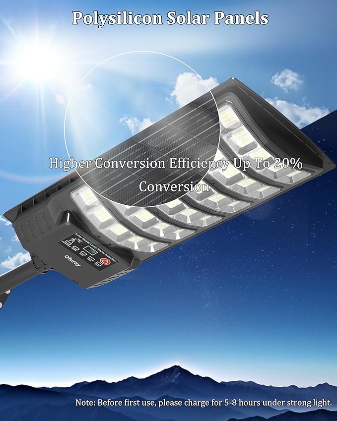 Ofuray Solar Flood Lights Outdoor,5AH High Power Solar Street Security Parking Lot Lights Dusk to Dawn with Motion Sensor 5 Modes,7000k Daylight with Remote Control for Wall,Backyard,Outside OZL-4Pack